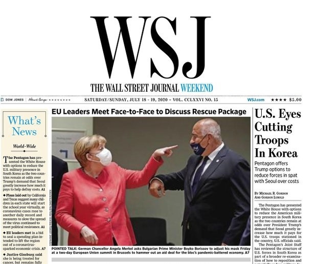 Меркел и Борисов попаднаха на първа страница на Wall Street Journal
